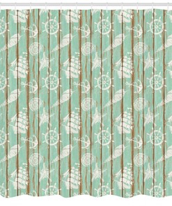 Seashell Shower Curtain - Bathroom Decor Accessory with Rustic Marine Home Design