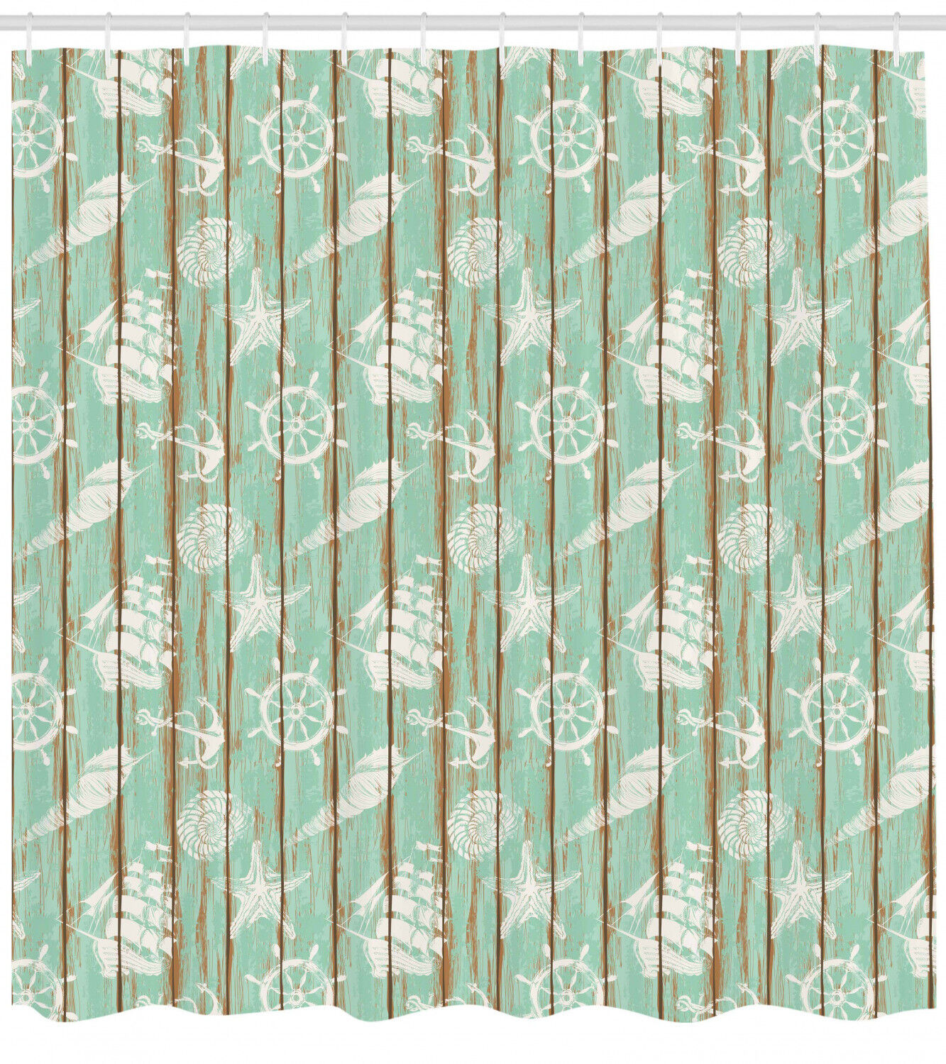 Seashell Shower Curtain - Bathroom Decor Accessory with Rustic Marine Home Design