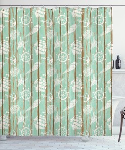 Seashell Shower Curtain - Bathroom Decor Accessory with Rustic Marine Home Design