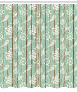 Seashell Shower Curtain - Bathroom Decor Accessory with Rustic Marine Home Design
