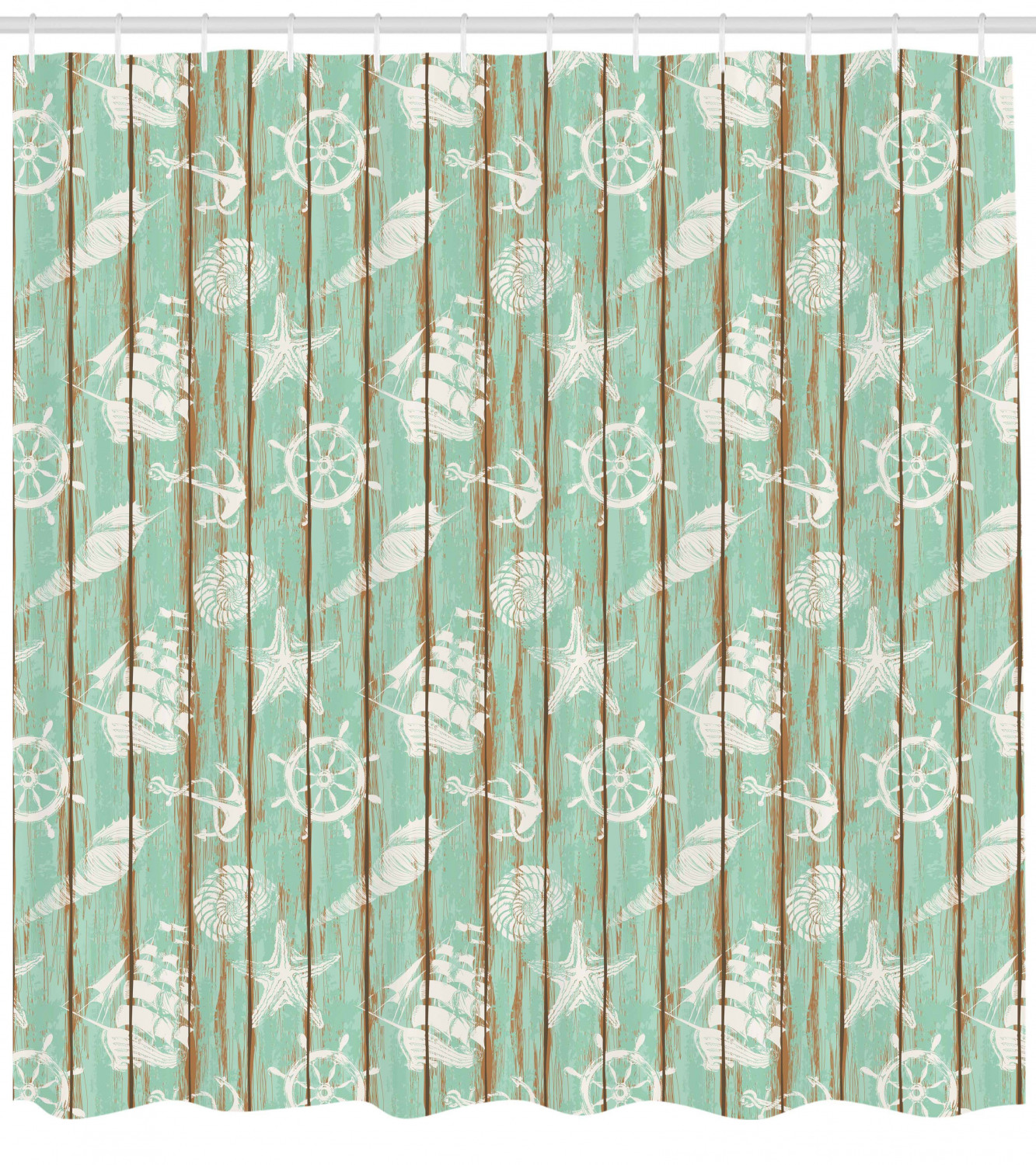 Seashell Shower Curtain - Bathroom Decor Accessory with Rustic Marine Home Design