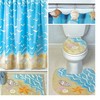 Seashell Shower Curtain with 12 Shell Hooks and Starfish Clam - Nautical Bathroom Decor