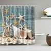 Seashell Shower Curtain with Starfish Accents for Coastal Bathroom Decor