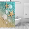 Seashell Shower Curtain with Starfish Motif, Waterproof and Stylish