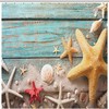 Seashell Starfish Beach Shower Curtain - Fabric Printed Bathroom Decor Accessory