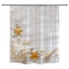 Seashell Starfish Beach Theme Shower Curtain for Beach Lovers Bathroom Decor