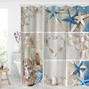 Seashell Starfish Shower Curtain with Modern Fabric for Bathroom Decor - Waterproof and Rust-Resistant
