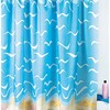 Seashell, Starfish, and Sand Dollar Shower Curtain for Nautical Seaside Bath Decor