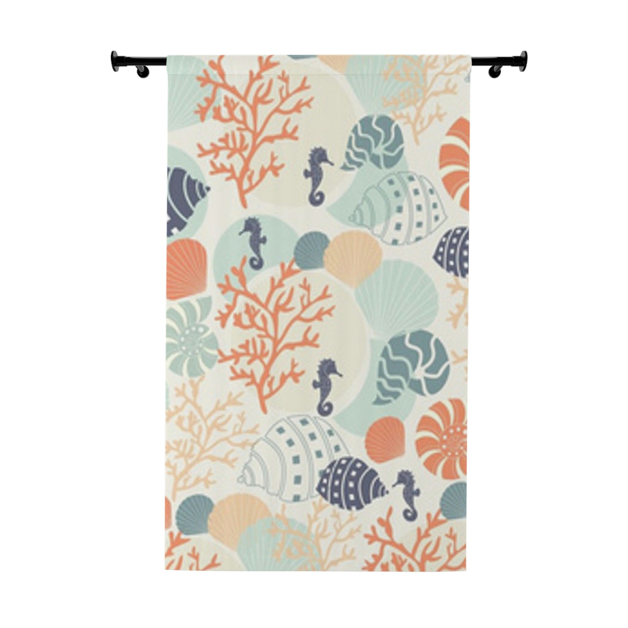 Seashell Window Curtain - Rustic Marine Home Decor Accessory