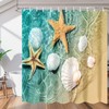 Seashell and Starfish Beach Shower Curtain for Bathroom Fabric Home Decor 