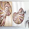 Seashells Abstract Boho Ocean Print Shower Curtain for Bathroom