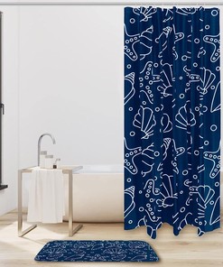 Seashells And Starfish Unique Shower Curtain Design