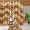 Seashells Fir Tree Sand Christmas Shower Curtain - Coastal Bathroom Decor