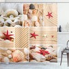 Seashells Starfishes Print Shower Curtain for a Beachy Bathroom