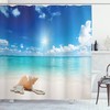 Seashells Tropical Beach Ocean Print Shower Curtain for Bathroom