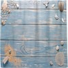 Seashells on Wooden Plank Shower Curtain Modern Home Bathroom Hotel Spa Decorations Waterproof Fabric