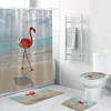 Seaside Flamingo Shower Curtain for Bathroom - At-Home Tropical Beach Decor