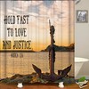Seaside Landscape Sunset Anchor Boy Bathroom Shower Curtain - Waterproof and Rust-Resistant Bathroom Decor