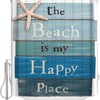 Seaside Scene Shower Curtain with Seashell and Starfish Print for Bathroom - Fabric Shower Curtain for Bathrooms