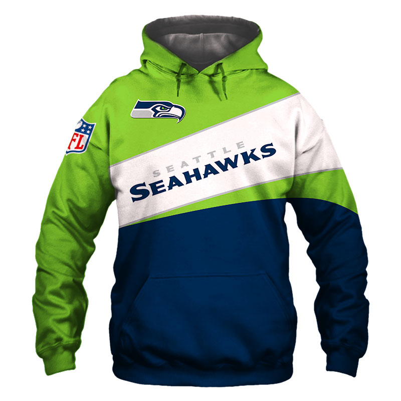 Seattle Seahawks 3D All Over Print Zip Hoodie - Men'S 3D Hoodies