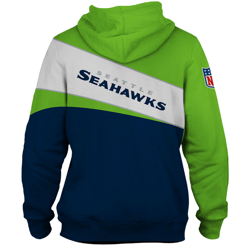 Seattle Seahawks 3D All Over Print Zip Hoodie - Men'S 3D Hoodies