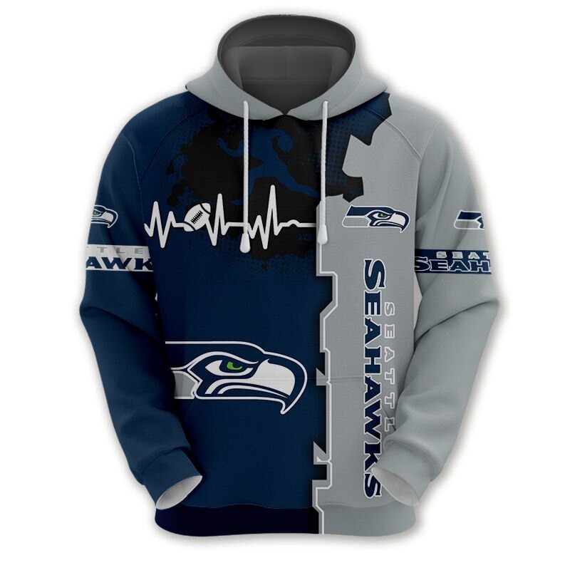 Seattle Seahawks All Over Print 3D Zip-Up Hoodie - Perfect For Nfl Fans