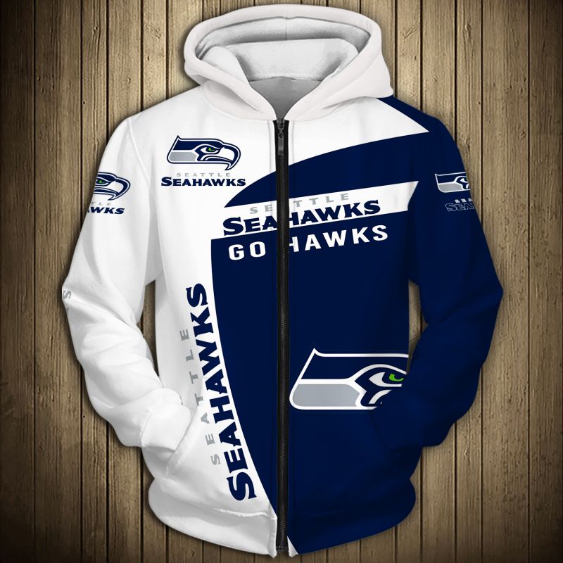 Seattle Seahawks All Over Print Hoodie - Zip Hoodie Pullover - Custom Design