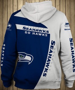 Seattle Seahawks All Over Print Hoodie - Zip Hoodie Pullover - Custom Design
