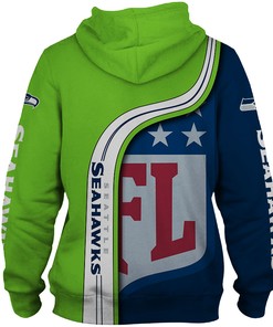 Seattle Seahawks All Over Print Pullover Zip Hoodie - Nfl Fans