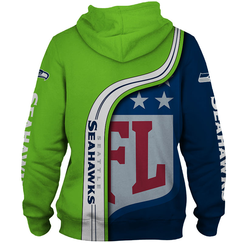 Seattle Seahawks All Over Print Pullover Zip Hoodie - Nfl Fans