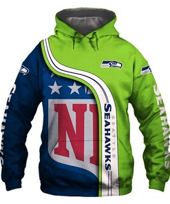 Seattle Seahawks All Over Print Pullover Zip Hoodie - Nfl Fans