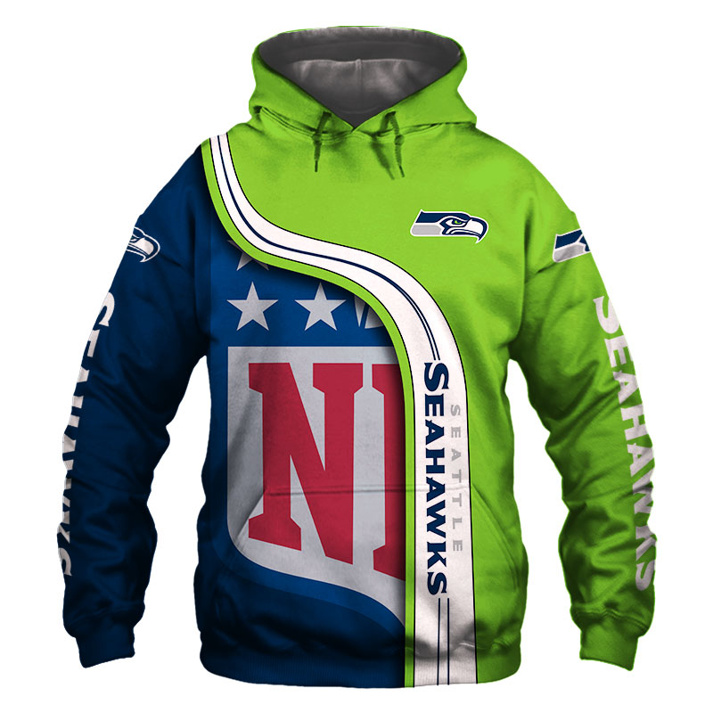 Seattle Seahawks All Over Print Pullover Zip Hoodie - Nfl Fans
