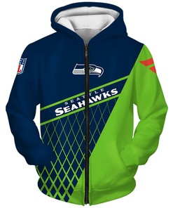 Seattle Seahawks All Over Print Zip Hoodie - Gift For Fan