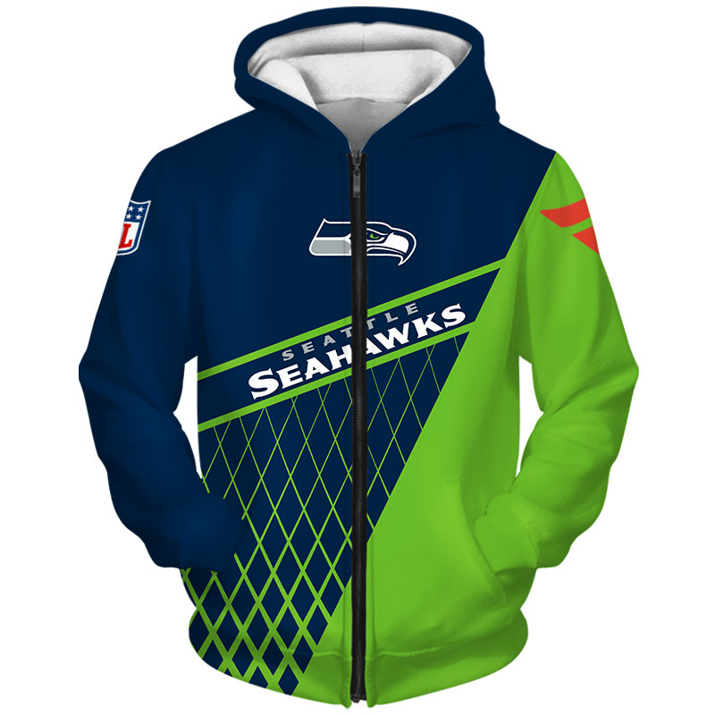 Seattle Seahawks All Over Print Zip Hoodie - Gift For Fan