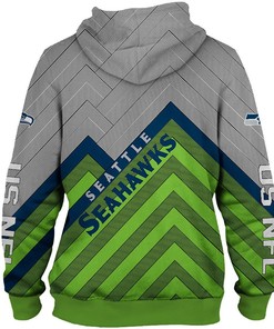Seattle Seahawks All Over Print Zip Hoodie Pullover - Size S-5Xl - Men'S 3D Hoodies
