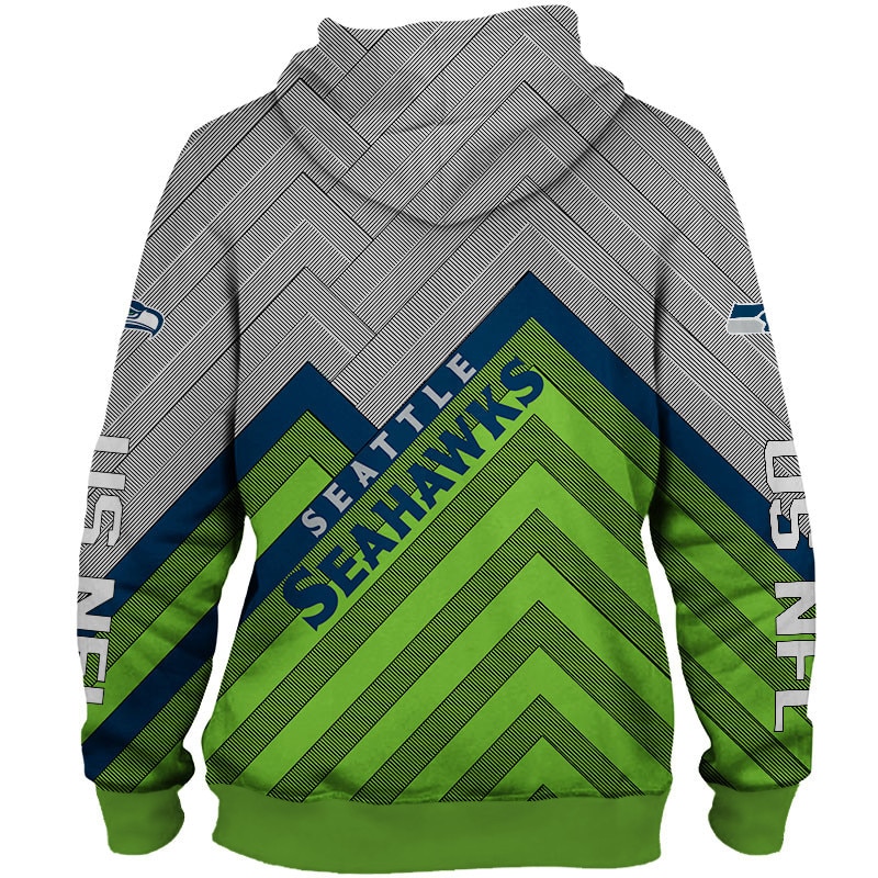 Seattle Seahawks All Over Print Zip Hoodie Pullover - Size S-5Xl - Men'S 3D Hoodies