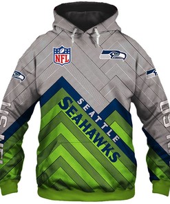 Seattle Seahawks All Over Print Zip Hoodie Pullover - Size S-5Xl - Men'S 3D Hoodies