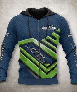 Seattle Seahawks All Over Print Zip Up Hoodie 3D No 1 - Gifts For Fans