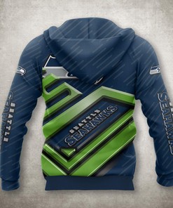 Seattle Seahawks All Over Print Zip Up Hoodie 3D No 1 - Gifts For Fans
