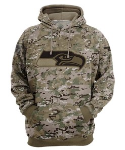 Seattle Seahawks Camo Hoodie - 3D Printed All Over Print Hoodie Gifts For Fans