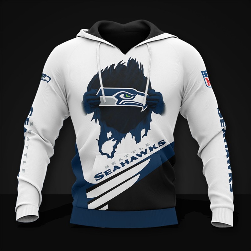 Seattle Seahawks Cool Graphic All Over Print Hoodie - Gifts For Fans