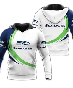 Seattle Seahawks Curve Graphic All Over Print Hoodie - Gifts For Fans