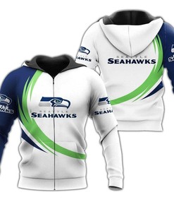 Seattle Seahawks Curve Graphic All Over Print Hoodie - Gifts For Fans