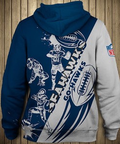 Seattle Seahawks Cute Cartoon Player - 3D Graphic Hoodie Zip Hoodie