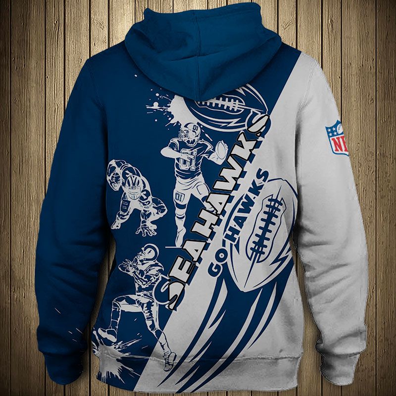 Seattle Seahawks Cute Cartoon Player - 3D Graphic Hoodie Zip Hoodie