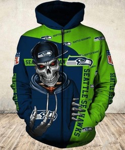 Seattle Seahawks Cute Flame Balls Graphic - 3D All Over Print Hoodie Zip Hoodie