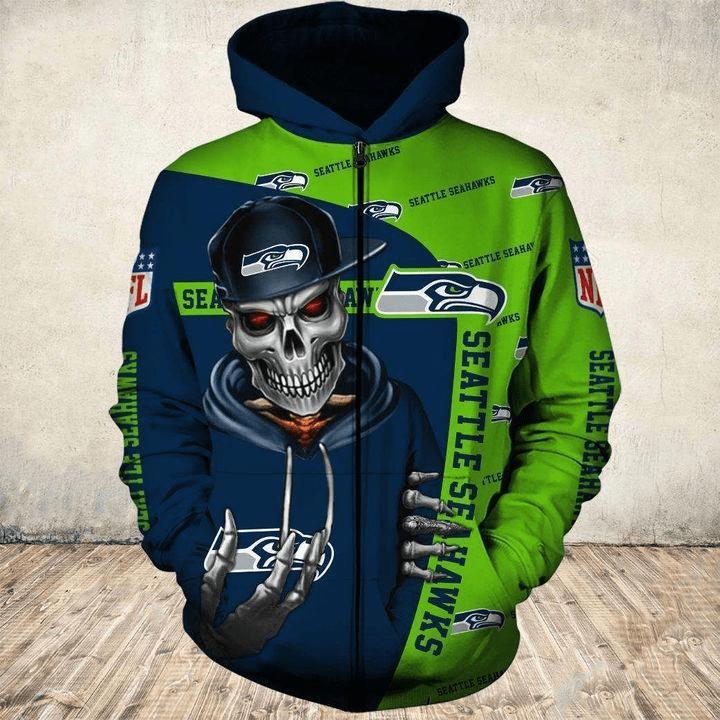 Seattle Seahawks Cute Flame Balls Graphic - 3D All Over Print Hoodie Zip Hoodie