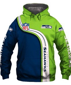 Seattle Seahawks Cute Zip Hoodie Pullover - 3D Graphic Hoodie Gift For Fans