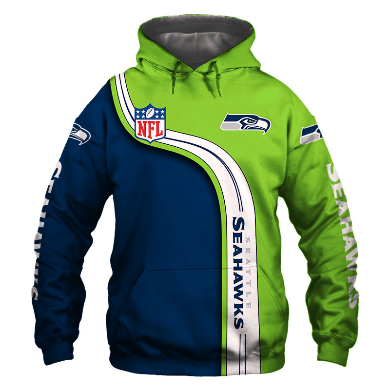 Seattle Seahawks Cute Zip Hoodie Pullover - 3D Graphic Hoodie Gift For Fans