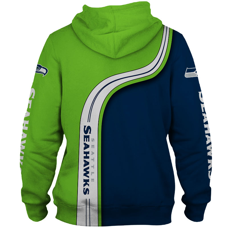 Seattle Seahawks Cute Zip Hoodie Pullover - 3D Graphic Hoodie Gift For Fans